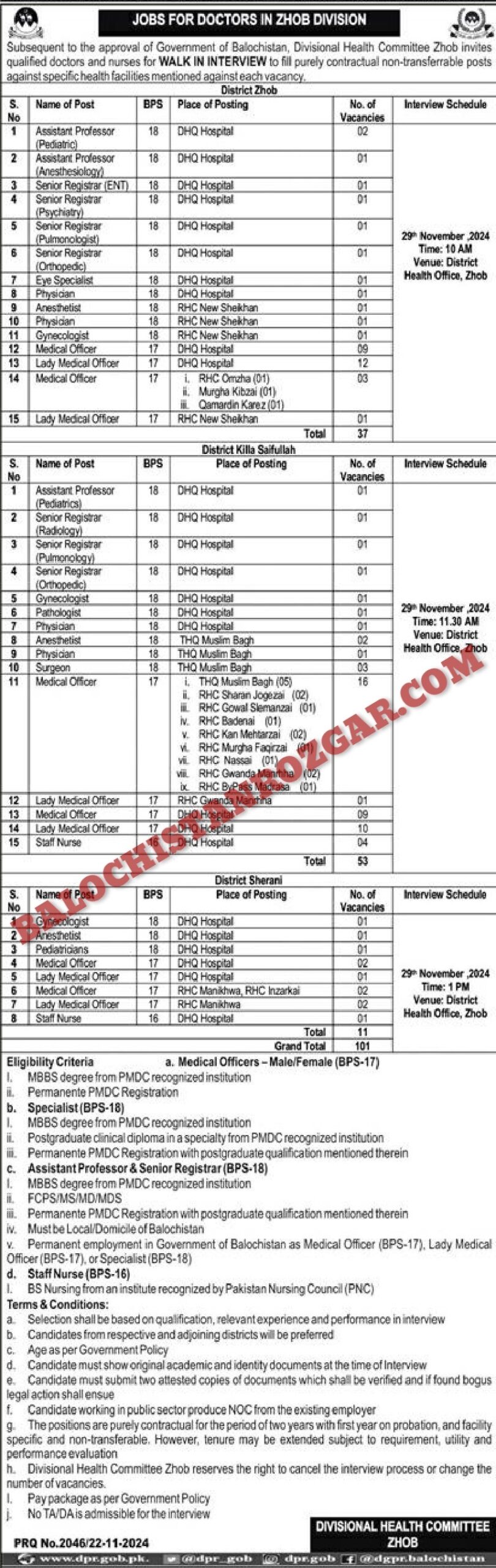 Divisional Director Health Services Zhob Division Jobs 2024